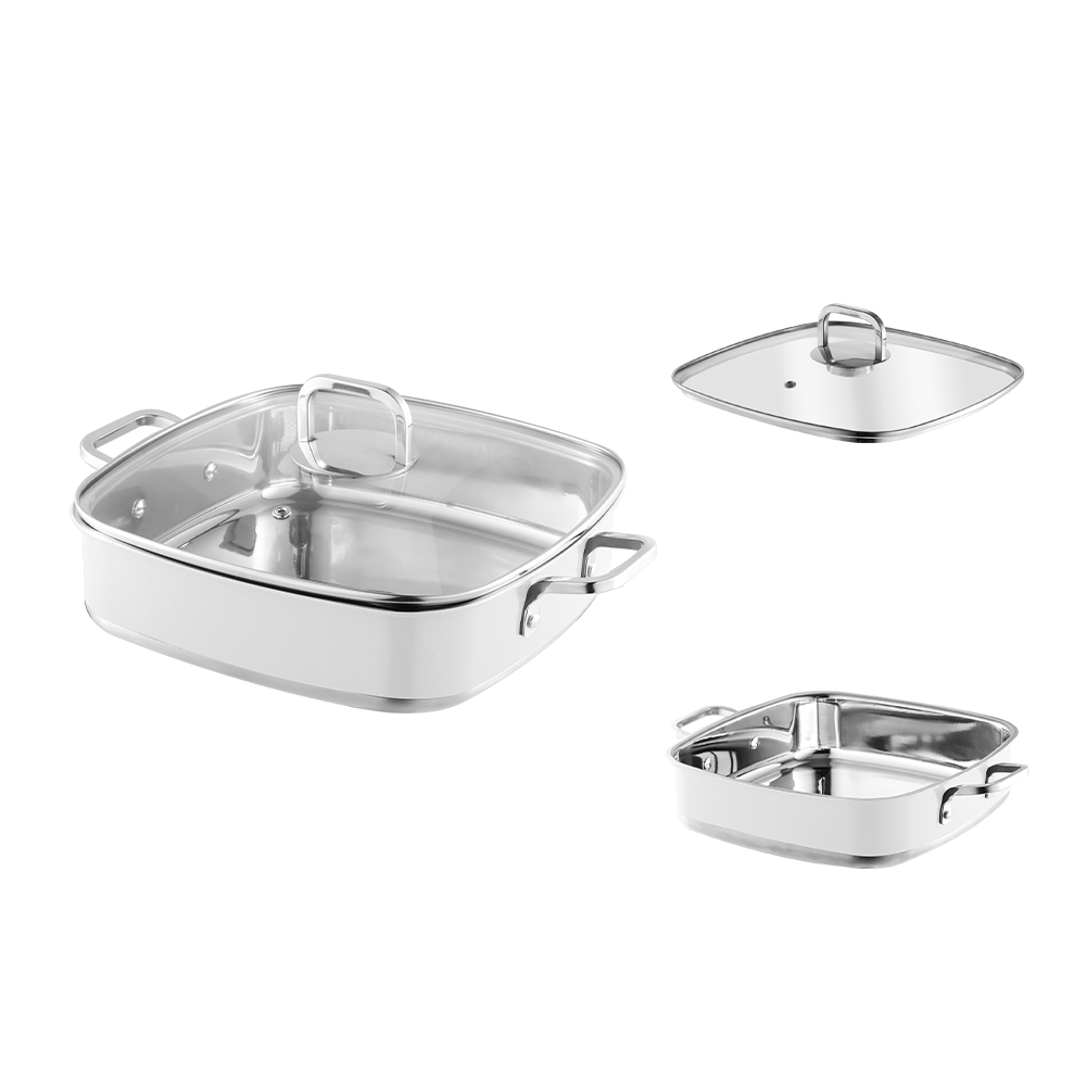 Yapamit Square Thép không gỉ 3 PLY TOWLEWTHEDITY SET Bếp Stew Pot