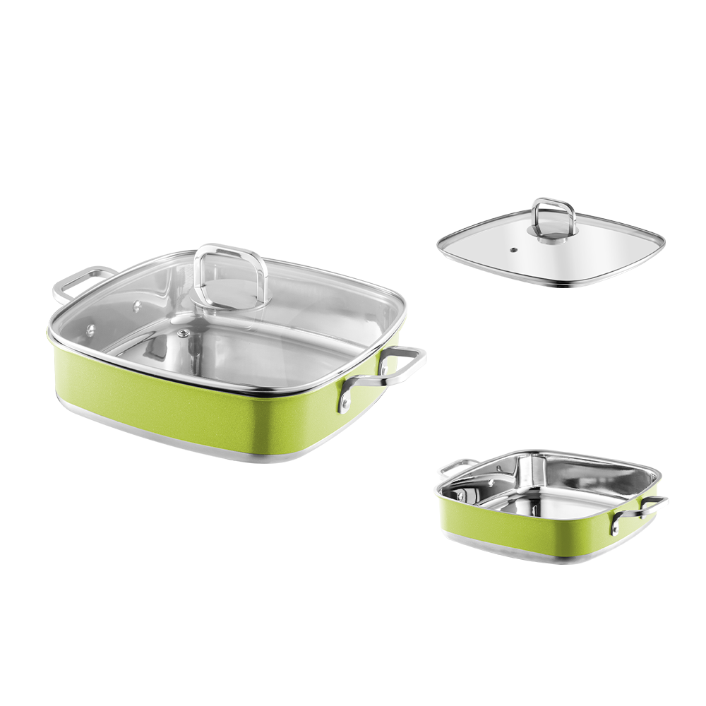 Yapamit Square Thép không gỉ 3 PLY TOWLEWTHEDITY SET Bếp Stew Pot