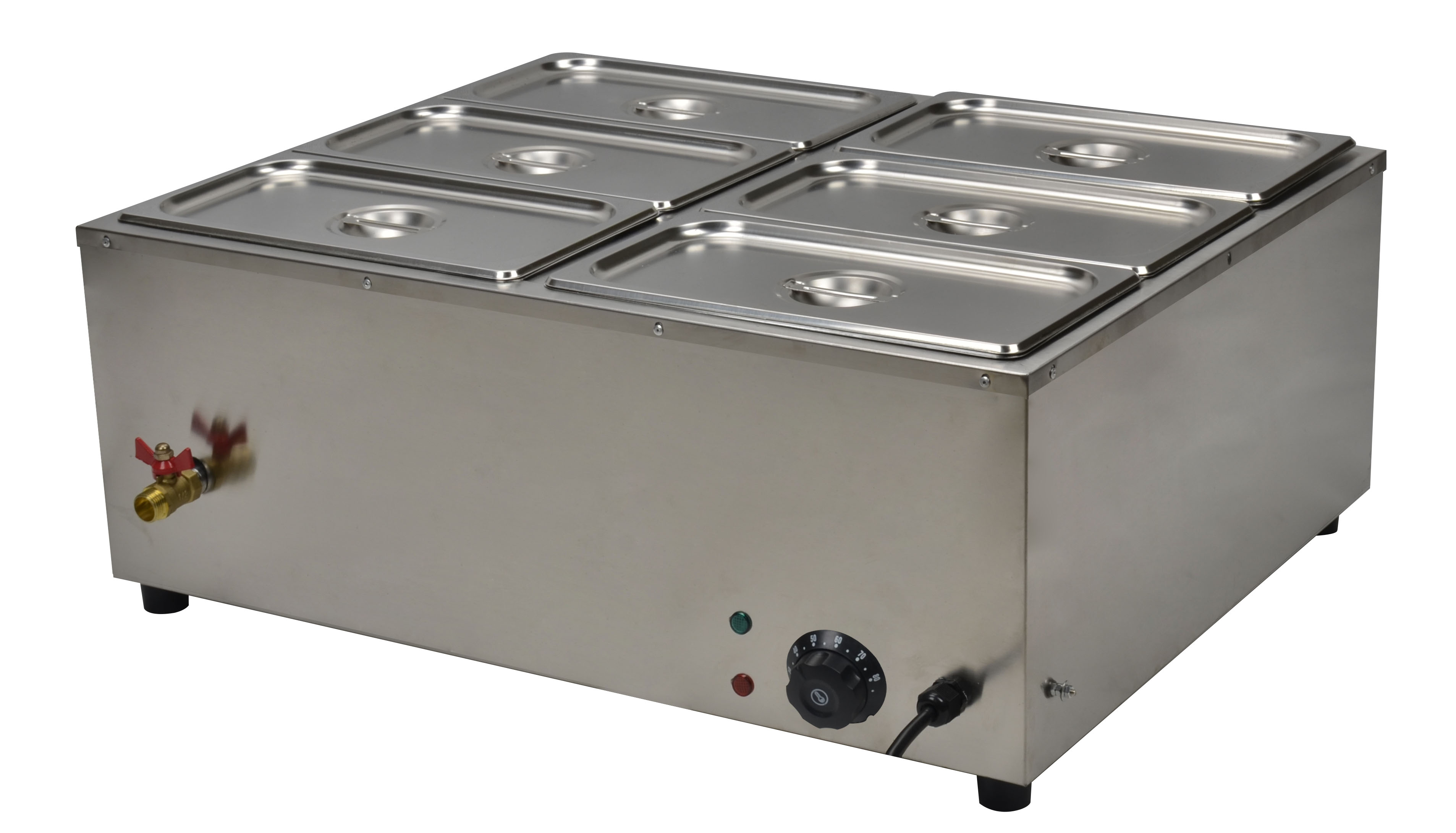 Máy hâm nóng thức ăn thương mại, Mặt bàn buffet Bain Marie bằng thép không gỉ có nắp và điều chỉnh nhiệt độ cho các bữa tiệc, phục vụ ăn uống, nhà hàng 110V